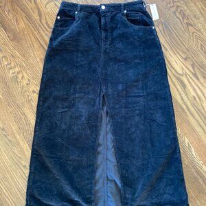 A-line maxi skirt, black corduroy, brand new, never worn